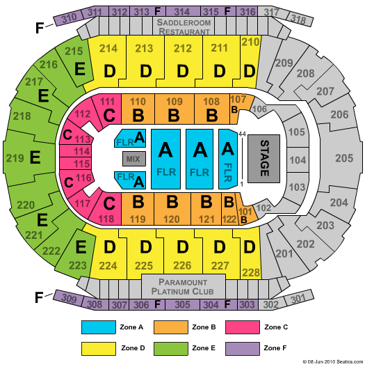 Scotiabank Saddledome Reserved Floor Zone Seating Chart